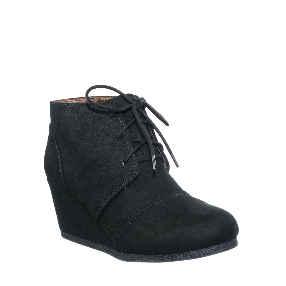 Black Wedge Bootie